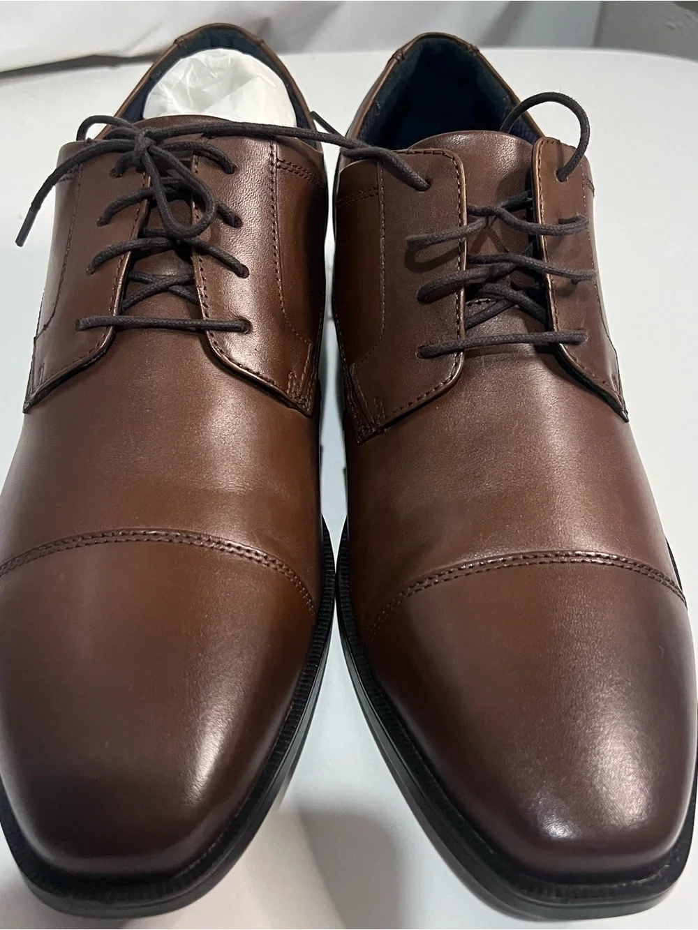 Johnston & Murphy Brown Leather Cap-Toe Derby Shoes